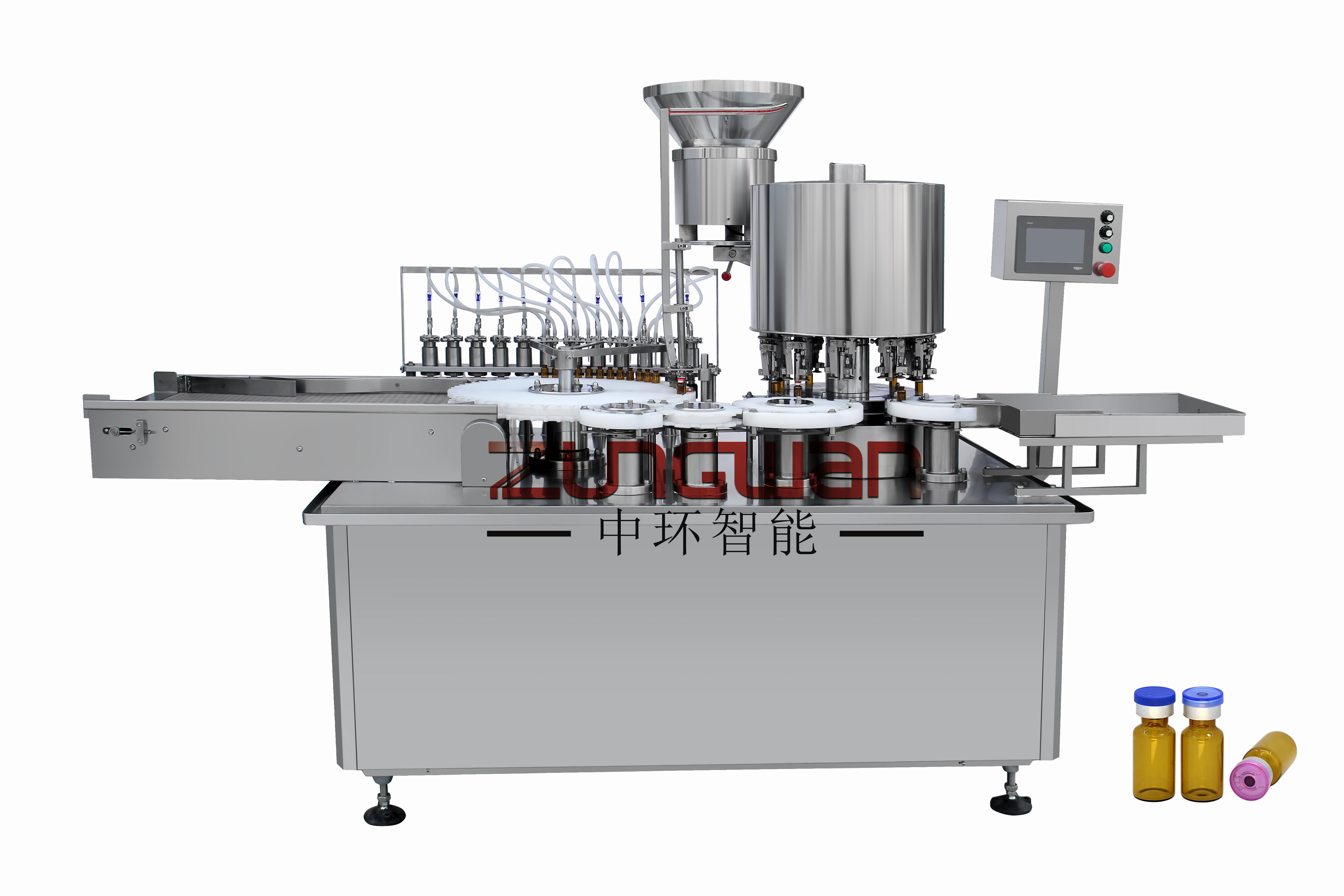 ZHBG-120 Antibiotic glass bottle filling stoppering and capping machine